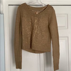 Brown cable knit sweater